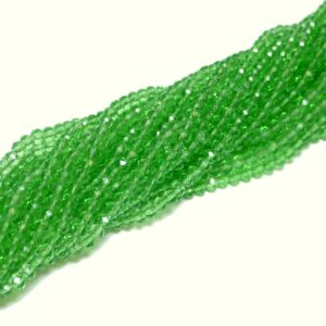 Kristallperlen Rondelle facettiert grasgrün 3 x 4 mm, 1 Strang