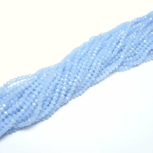 Crystal beads rondelle faceted baby blue 3 x 4 mm, 1 strand