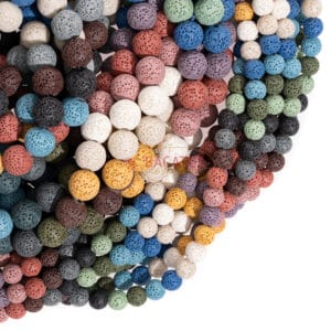 Boule de lave colorée 8-18 mm, 1 fil
