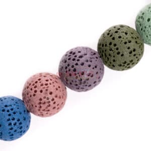 Lava ball colored 8 – 18 mm, 1 strand