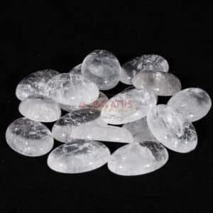 Rock crystal cracked oval cabochon 18 and 25 mm, 1 piece