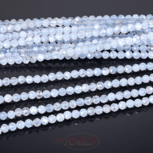 Chalcedony faceted rounds 4 mm, 1 strand