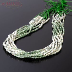 Ombre kyanite green faceted rounds 3mm 1 strand