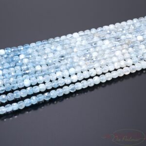 Ombre aquamarine cube faceted 4mm 1 strand