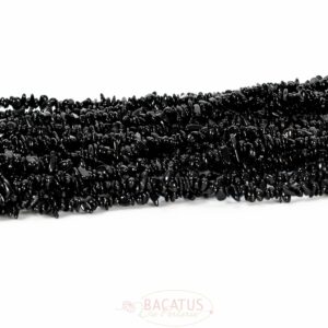 Turmalin Splitter glanz schwarz ca. 3x5mm, Doppelter Strang
