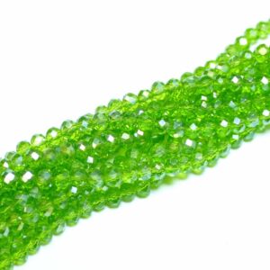Kristallperlen Rondelle facettiert grün 3 x 4 mm, 1 Strang