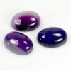 Cabochon oval band agate purple