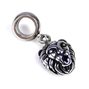 Pendant large hole lion stainless steel 21×10 mm