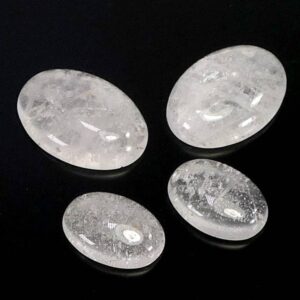 Cabochon ovale incrinato di cristallo di rocca 18 e 25 mm, 1 pezzo