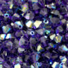 Glas Doppelkegel 4 mm Farbauswahl, 10 Stück - purple velvet AB