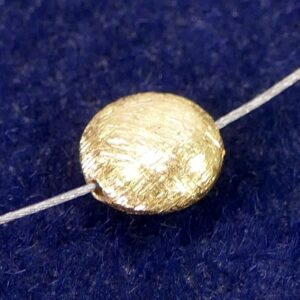 Linse 925 Silber gebürstet *vergoldet* Ø 8×4 mm