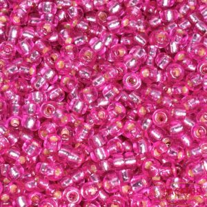 Miyuki Rocailles 6-4267 duracoat silverlined dyed pink parfait 9,9g