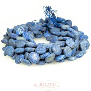 Lentille lapis lazuli mat environ 18mm, 1 fil