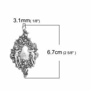 Pendentif métal ange diamant 67×37 mm