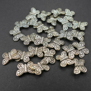 Perle métal papillon 15×10 mm, 5 pièces