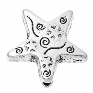 Metallperle Stern keltisches Muster 14 mm, 4 Stück