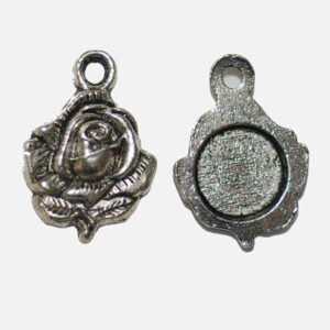 Metal pendants rose 20 mm, 4 pieces