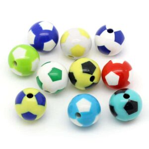 Acrylperle Spacer Fußball Farbmix 20 mm, 4 Stück