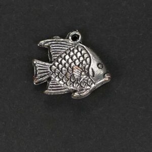 Metallanhänger Charm Fisch 18×16 mm, 3 Stück