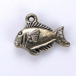 Perle métal poisson 18×14 mm, 3 pièces