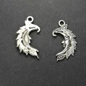 Metal pendants half moon 25×15 mm, 3 pieces