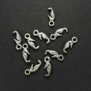 Metal pendants seahorse 13×5 mm, 10 pieces
