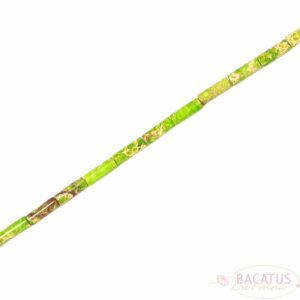 Impression Jaspis Röhrchen glanz grün ca. 4x13mm, 1 Strang
