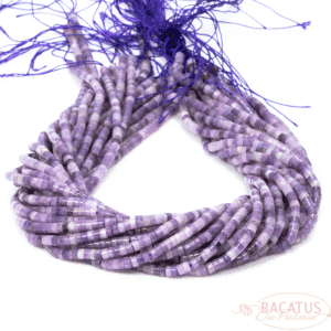 Lepidolite Heishi pearls shades of purple approx. 2x4mm, 1 strand