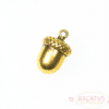Metallanhänger Eichel silber oder gold 17x11 mm - Gold