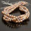 A-grade freshwater pearls "almost round" multicolored 9-10mm, 1 strand