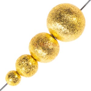 Perline di metallo glitterate oro 4-10 mm