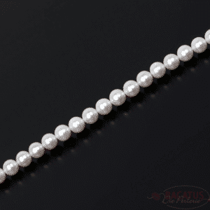 Perles d’eau douce grade A « presque rondes » blanc crème 9-10mm, 1 rang