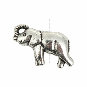 Metallperle Elefant 18×11 mm, 4 Stück