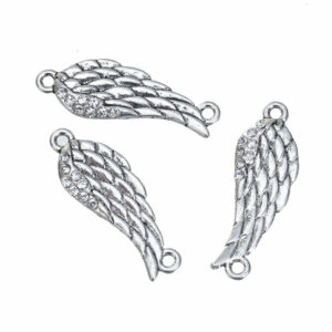 Metal pendants connector wing rhinestones 31×11 mm