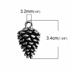 Metal pendant pine cones 34×23 mm