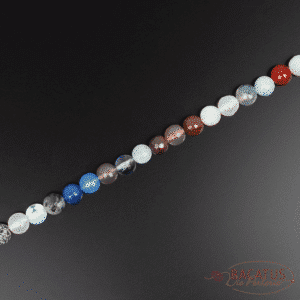 Gemstone mix plain round faceted approx. 6-8mm, 1 strand