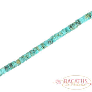 Roues turquoise africaine 2 x 4 mm, 1 brin