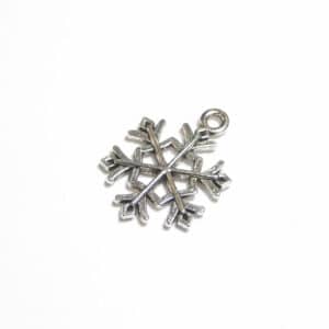 Metal pendants snowflake, silver 21 x 16 mm 3 pieces