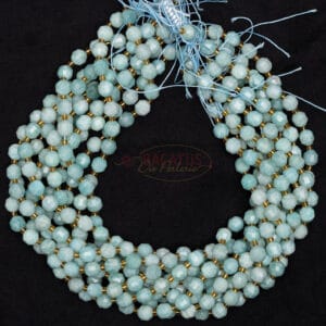Amazonite Fancy faceted blue-green approx. 7x8mm, 1 strand