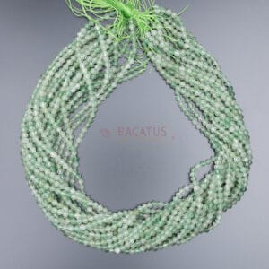Strawberry quartz bicone faceted green approx 4x4mm, 1 strand