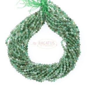 Aventurine bicone faceted shades of green approx. 6x6mm, 1 strand