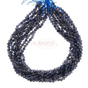 Iolite bicone faceted purple approx. 6x6mm, 1 strand
