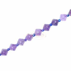 Amethyst Bicone faceted purple approx. 8x8mm, 1 strand