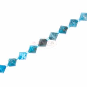 Apatite bicone faceted shades of blue approx. 8x8mm, 1 strand
