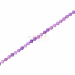 Phosphosiderite bicone faceted lavender approx 4x4mm, 1 strand