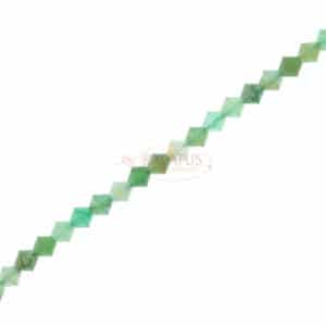 Aventurine bicone faceted shades of green approx. 6x6mm, 1 strand