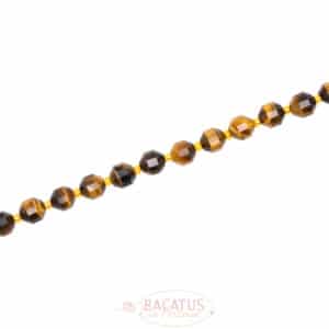 Tiger eye fancy faceted gold-brown 7x8mm, 1 strand