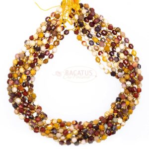 Mookait Fancy faceted size selection, 1 strand