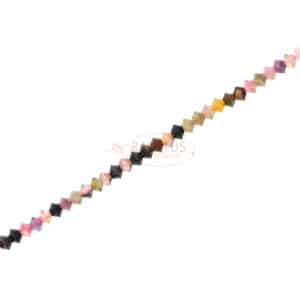 Tourmaline Bicone faceted colored approx. 3x4mm, 1 strand
