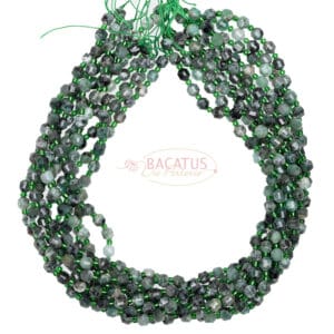 Africa emerald fancy faceted shades of green approx. 5x6mm, 1 strand